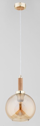 Hetty lampa wisząca 1xE27 złota/drewno 61393