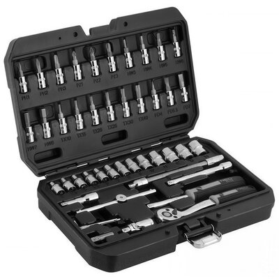 Klucze Nasadowe, 1/4”, Crv, Zestaw 46 Szt.