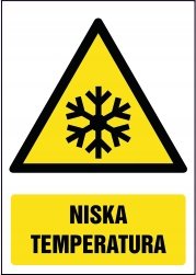 Tabliczka Niska temperatura 30X42cm PCV 3mm