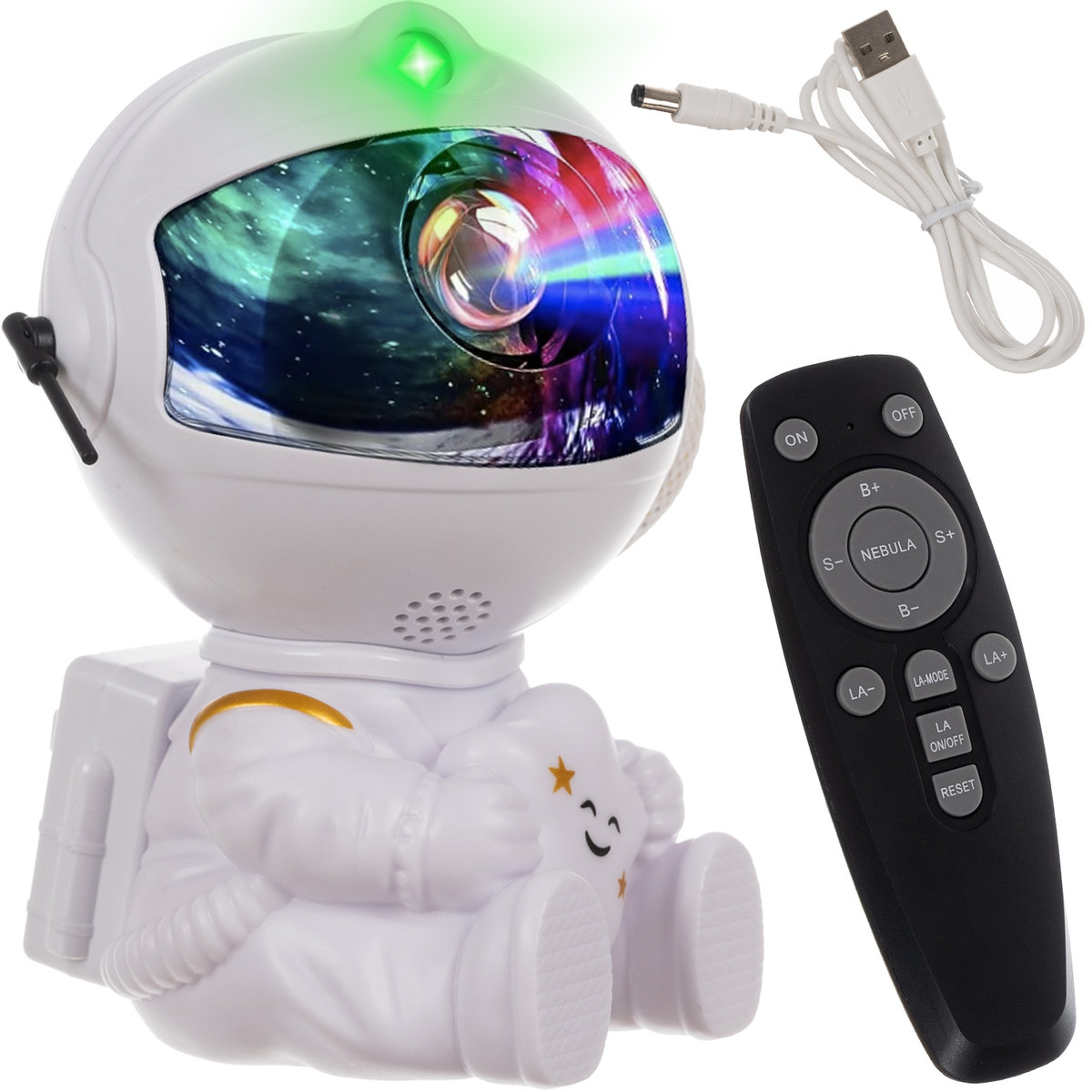 Projektor Gwiazd Nieba Astronauta Lampka Nocna LED dla Dzieci Pilot Kosmos IZOXIS
