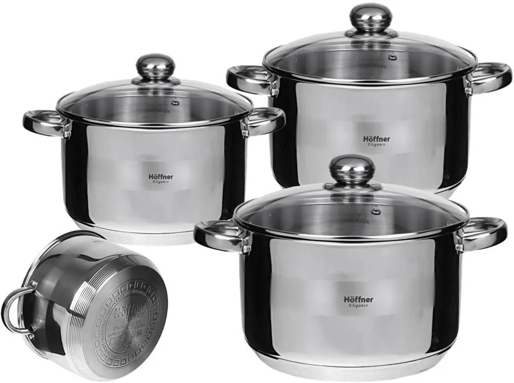 Zestaw komplet garnków 6el garnki stalowe HF-4487