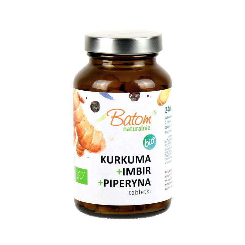 Suplement diety, Batom, Kurkuma + Imbir + Piperyna Bio, 240 Tab.