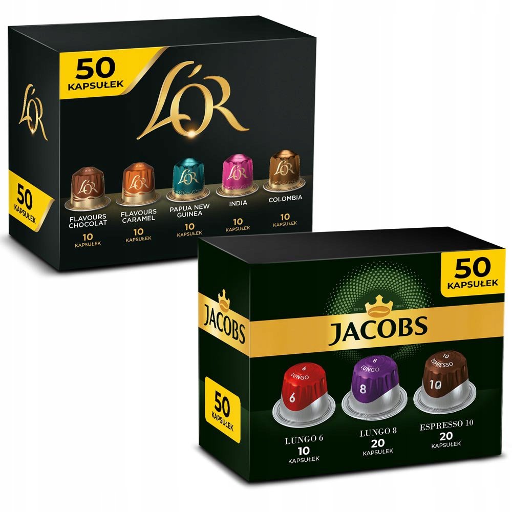 Kapsułki do Nespresso L'OR i Jacobs do Nespresso 100 szt.