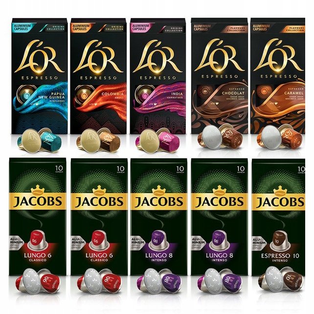 Kapsułki do Nespresso L'OR i Jacobs do Nespresso 100 szt.