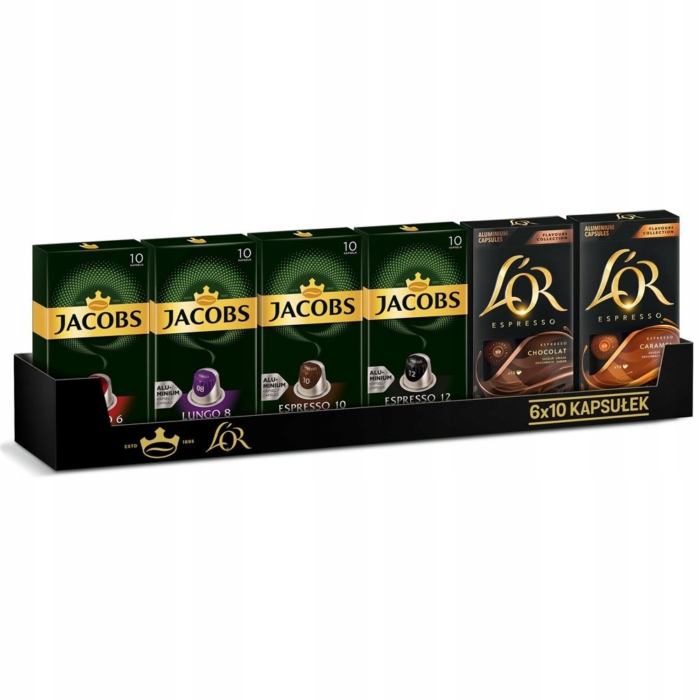 Kapsułki do Nespresso MIX Jacobs i L'OR 6 x 10 szt. - 60 szt.