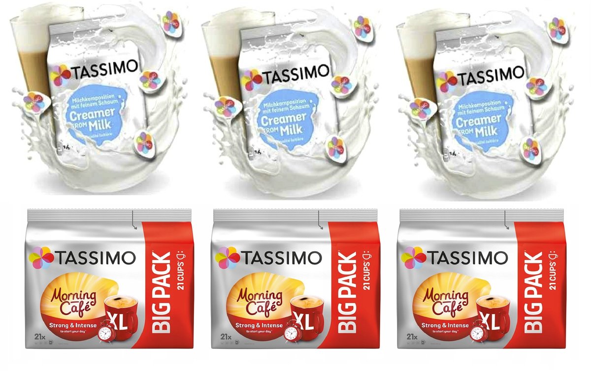 Zestaw Tassimo Morning Cafe XL+ Tassimo kapsułki mleczne
