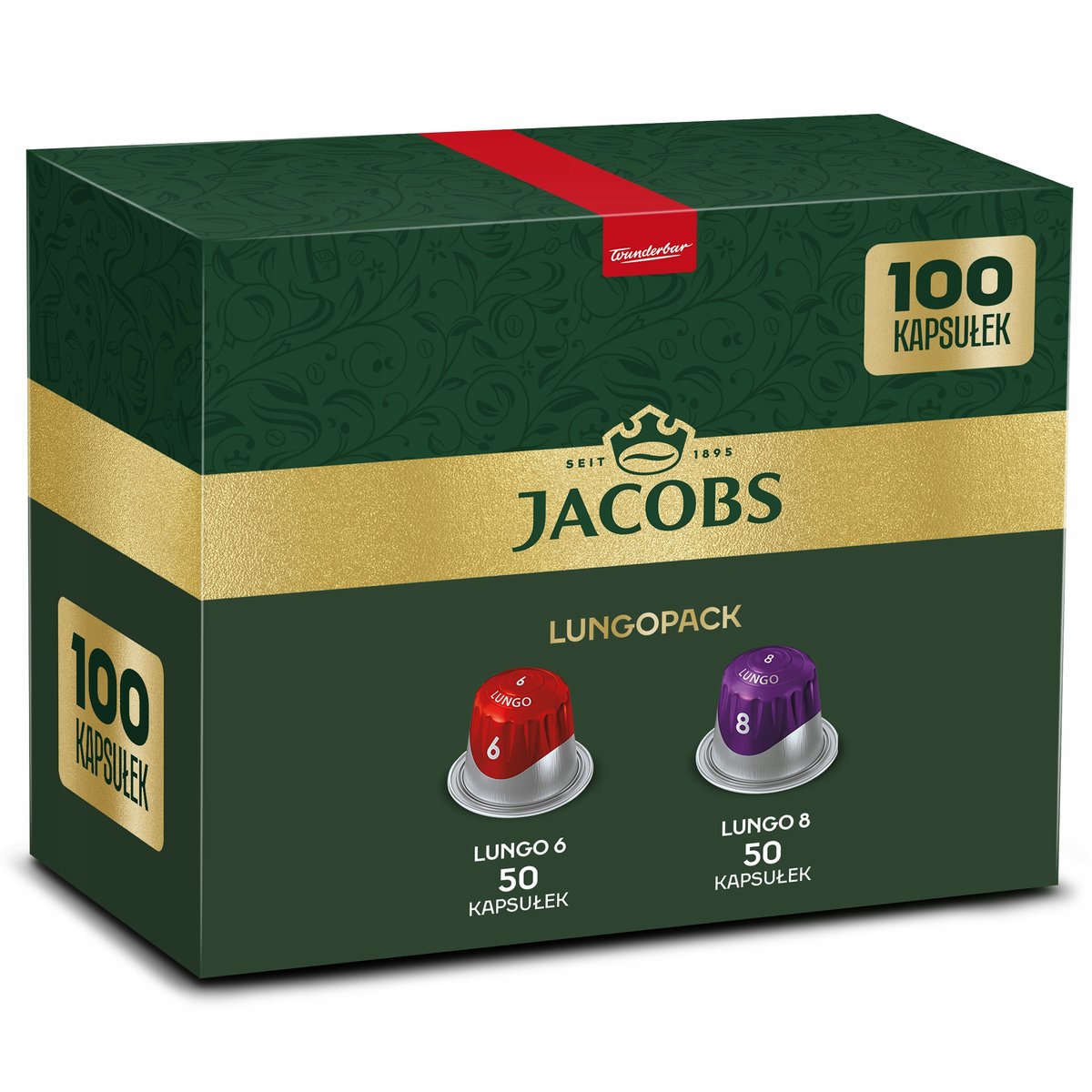 Kapsułki do Nespresso Jacobs lungo 6 Classico, Lungo 8 Intenso - 100 kaw