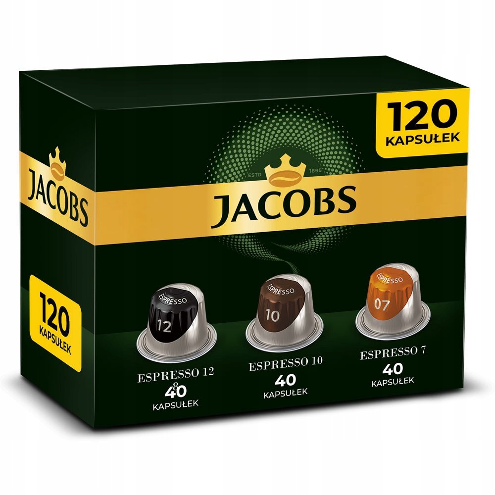 Kapsułki do Nespresso Jacobs Espresso 7, 10 oraz 12 - mix smaków 120 szt.