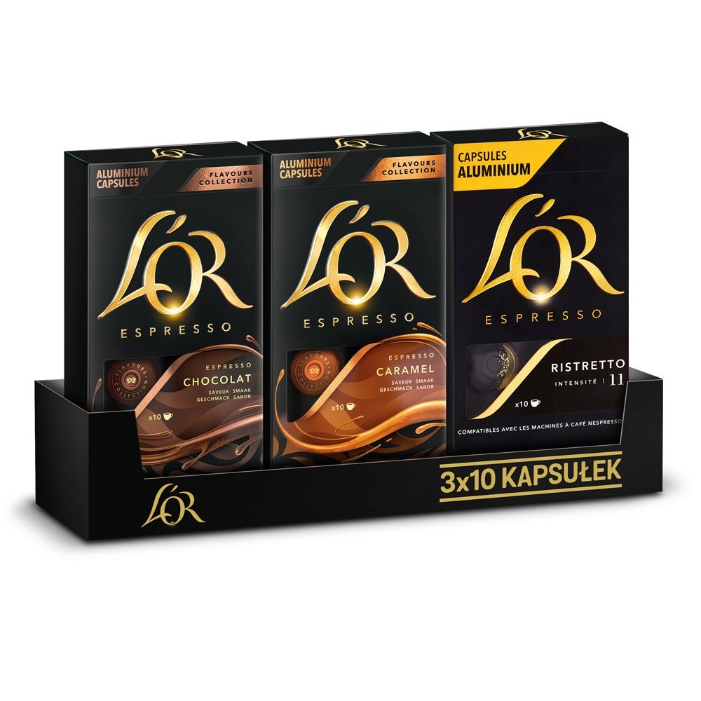 Kapsułki do Nespresso L'OR 1x Chocolat, 1x Caramel 1x Ristretto 30 szt