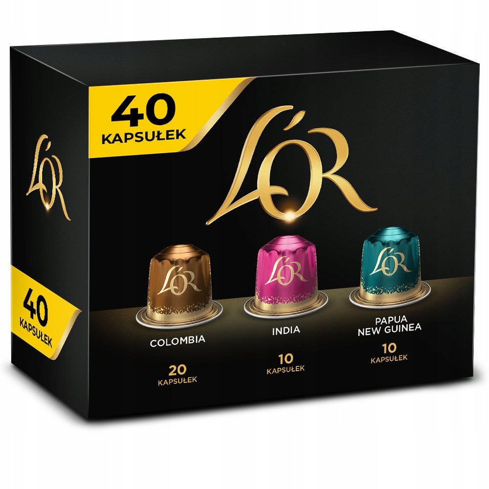 Kapsułki do Nespresso L'OR Colombia, Papua New Guinea, India 40szt.