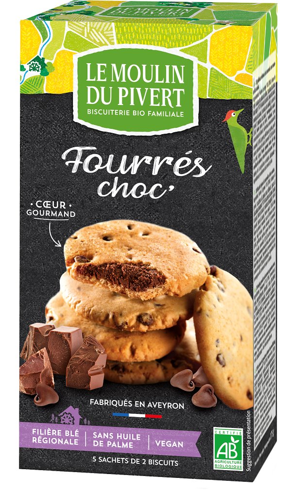 Le Moulin Du Pivert Ciastka z dropsami czekoladowymi 150 g Bio