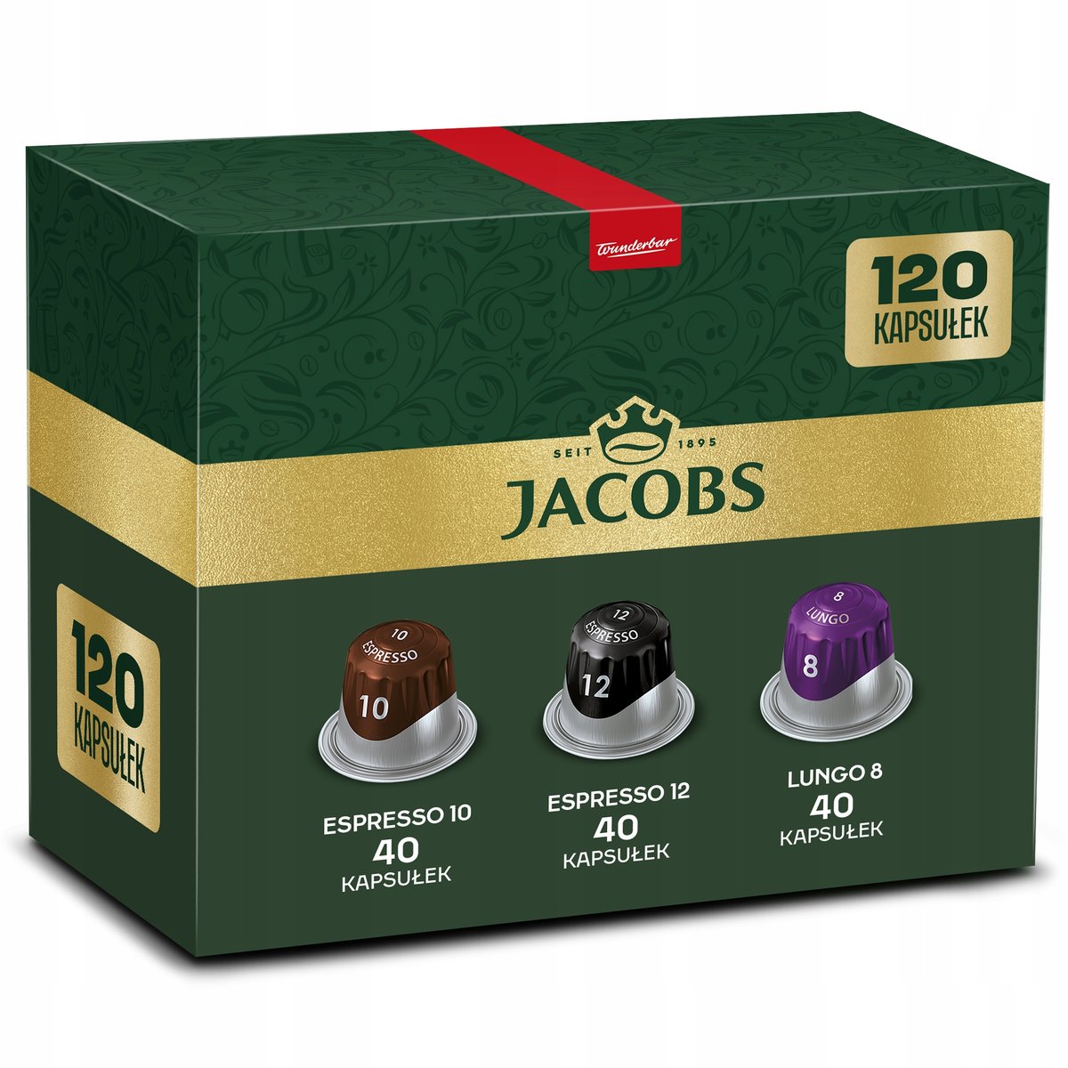 Kapsułki do Nespresso Jacobs Lungo 8, Espresso 10, Esoresso 12 - 120 szt.
