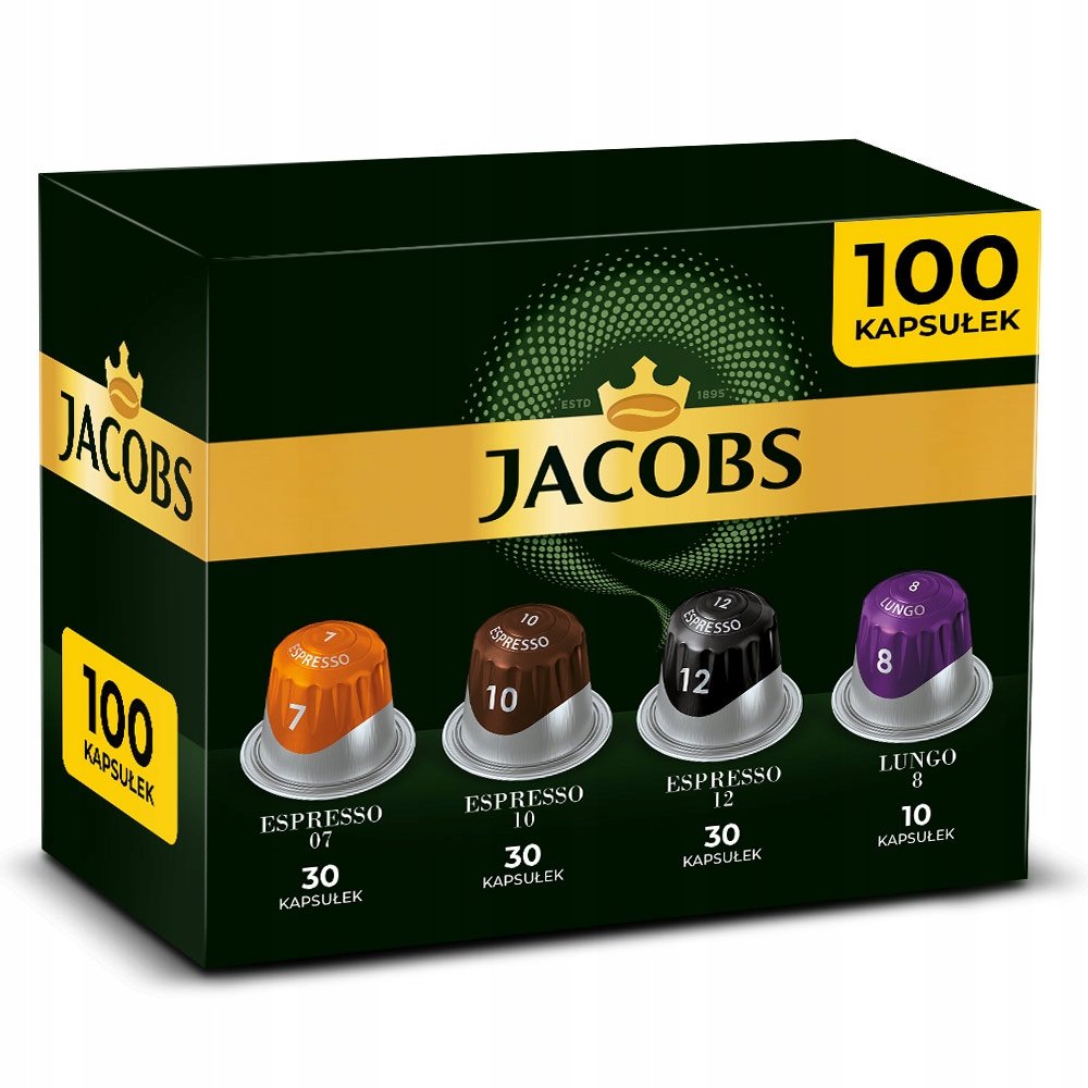 Kapsułki do Nespresso Jacobs 100 szt. 3x Espresso 7, 10 12 oraz 1x Lungo 8