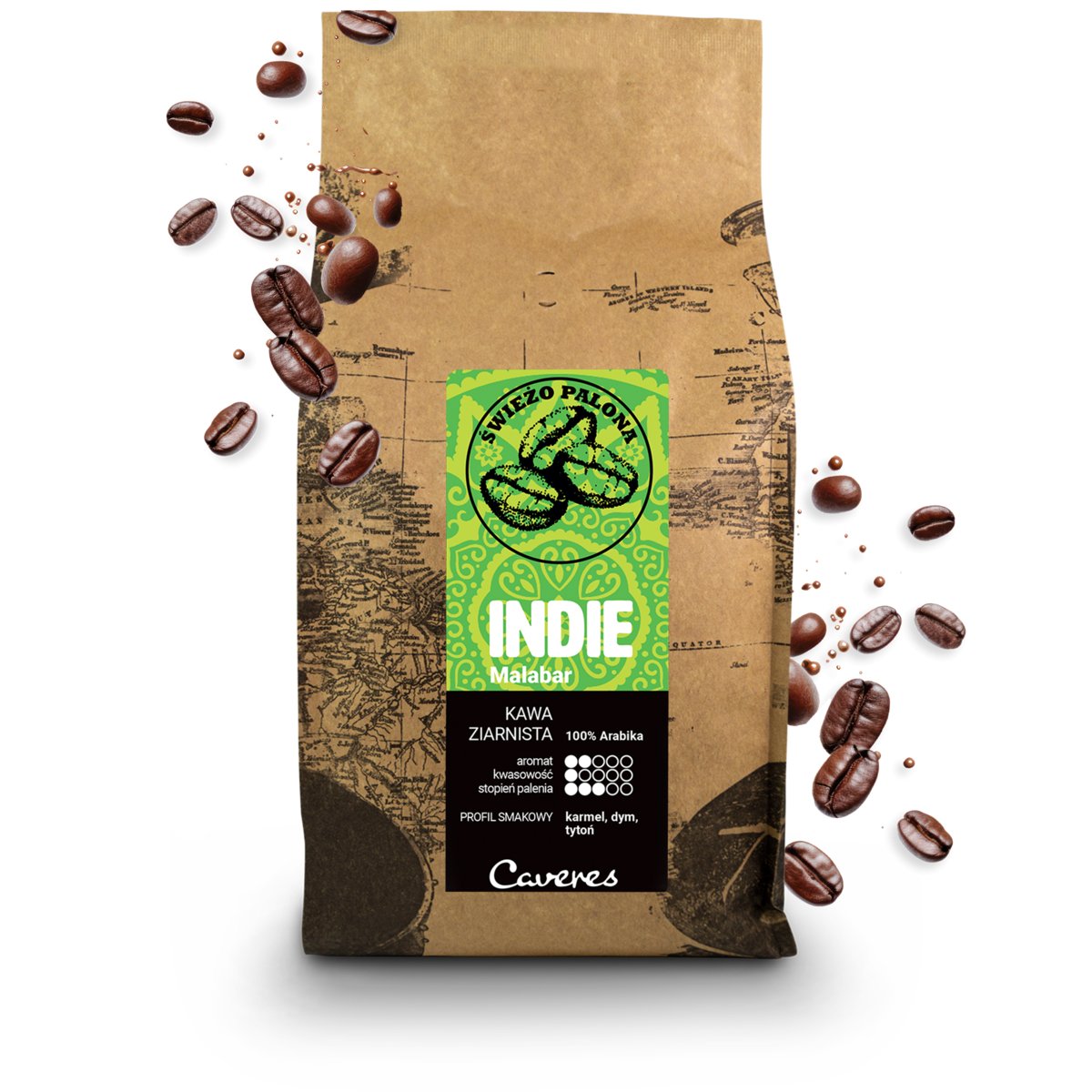 Caveres Indie Malabar Kawa ziarnista 1000G