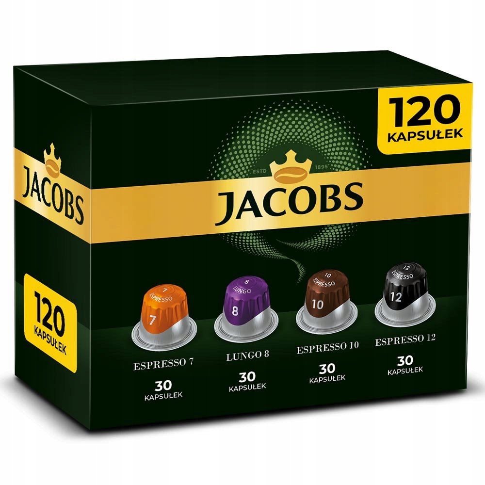 Kapsułki do Nespresso Jacobs Lungo 8, Espresso 7,10,12 120 szt.