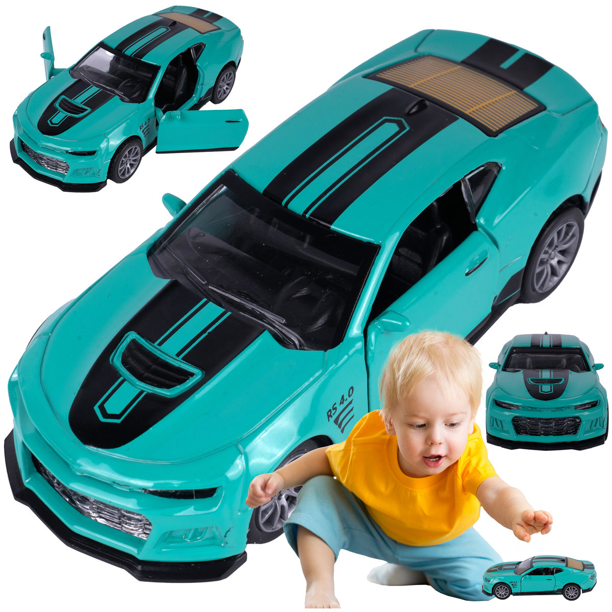 Samochód Wyścigowy Sportowy Metalowy Autko z Napędem