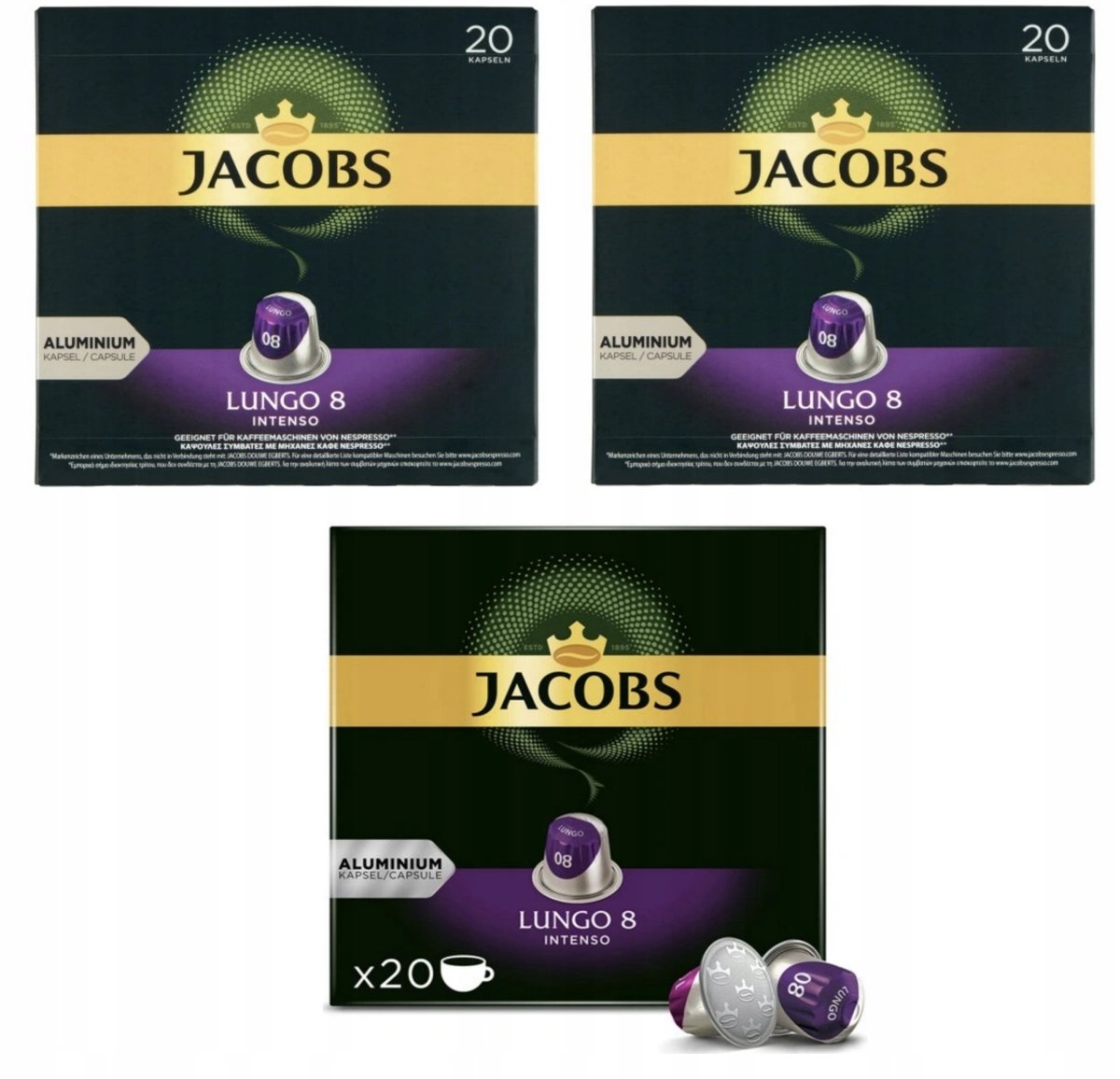 Kapsułki do Nespresso Jacobs Lungo 8 - 60 szt. (3x20 szt.)