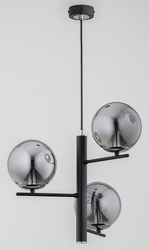 Lamur lampa wisząca 3xE14 czarna/chrom 62280