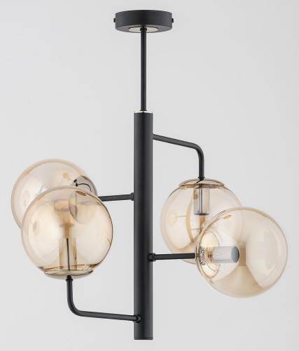Lamur lampa wisząca 4xE14 czarna/złota 63283