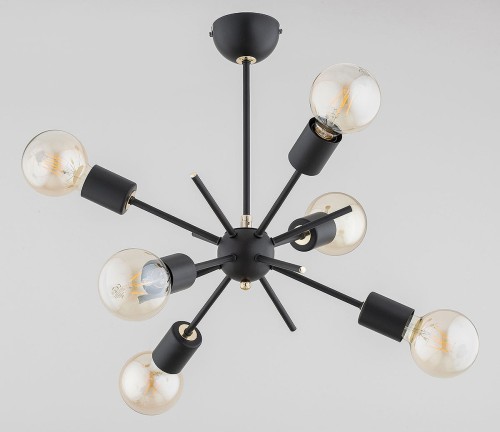 Igel lampa wisząca 6-punktowa czarna 63288