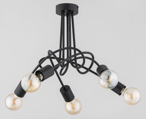 Disel Long lampa wisząca 5xE27 czarna 63280