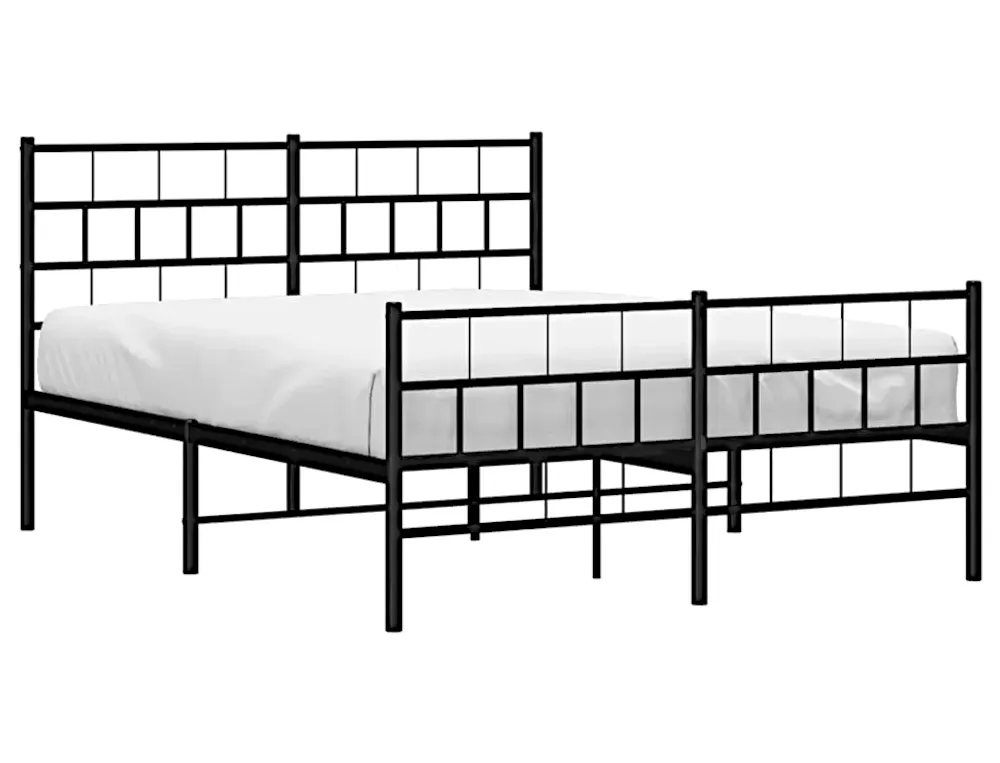 Czarne dwuosobowe metalowe łóżko 120x200 S5-E40