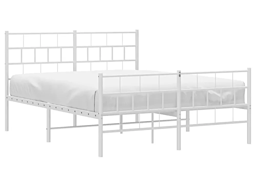 Białe podwójne metalowe łóżko 140x200 R0-A64