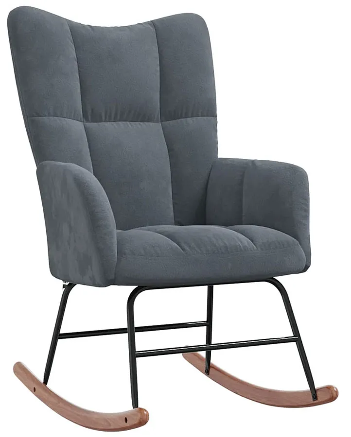 Ciemnoszary pikowany fotel bujany K2-W09