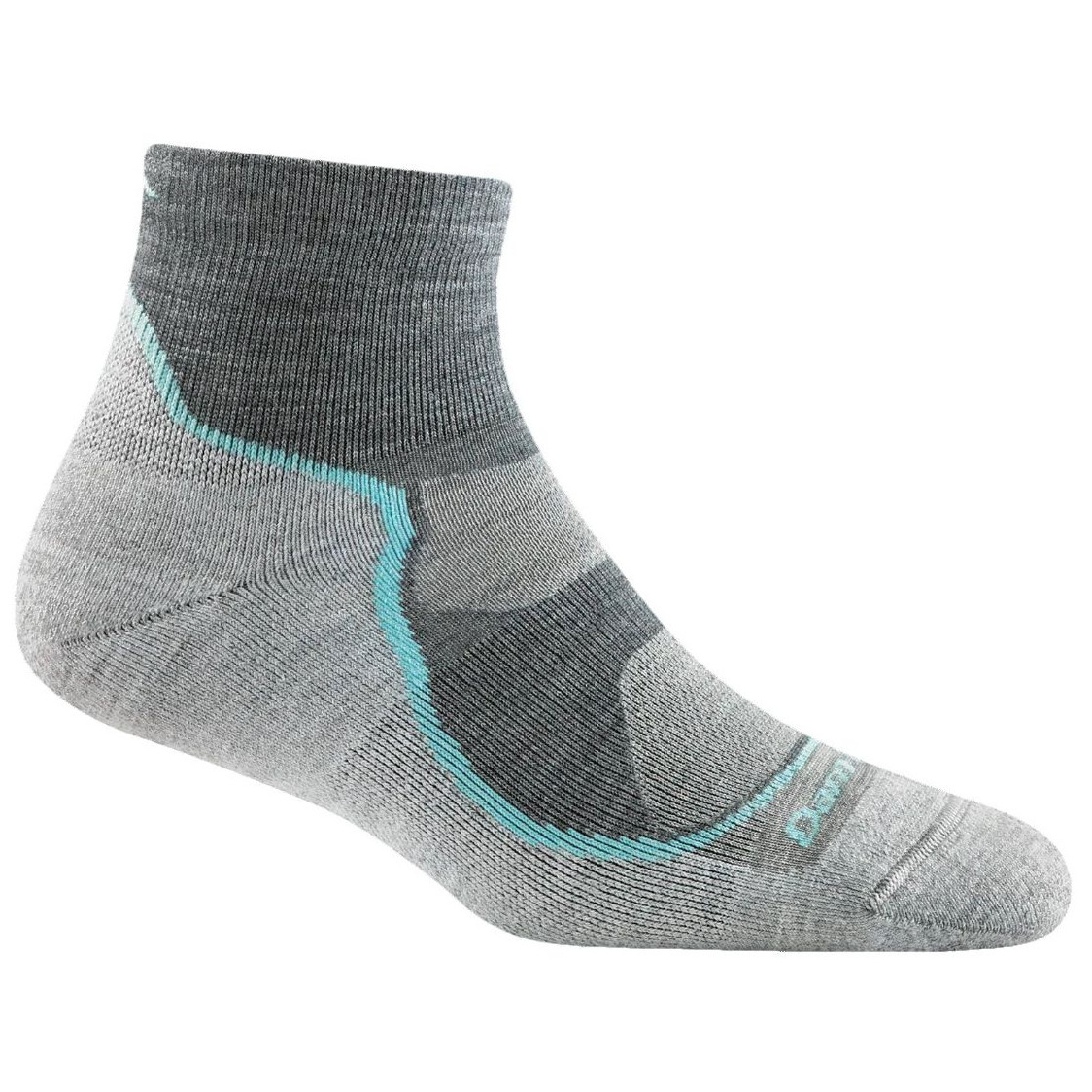 Damskie skarpety Darn Tough Light Hiker 1/4 Lightweight With Cushion Rozmiar skarpet: 38-40,5 / Kolor: szary