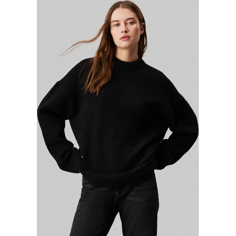 CALVIN KLEIN JEANS Sweter | Loose fit | z dodatkiem wełny