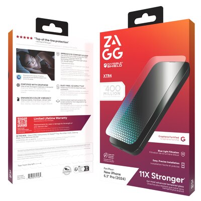Szkło hartowane ZAGG InvisibleShield Glass XTR4 do Apple iPhone 16 Pro | Bezpłatny transport