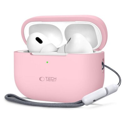 Etui na słuchawki TECH-PROTECT Silicone Hook do Apple Airpods Pro 1/2 Różowy
