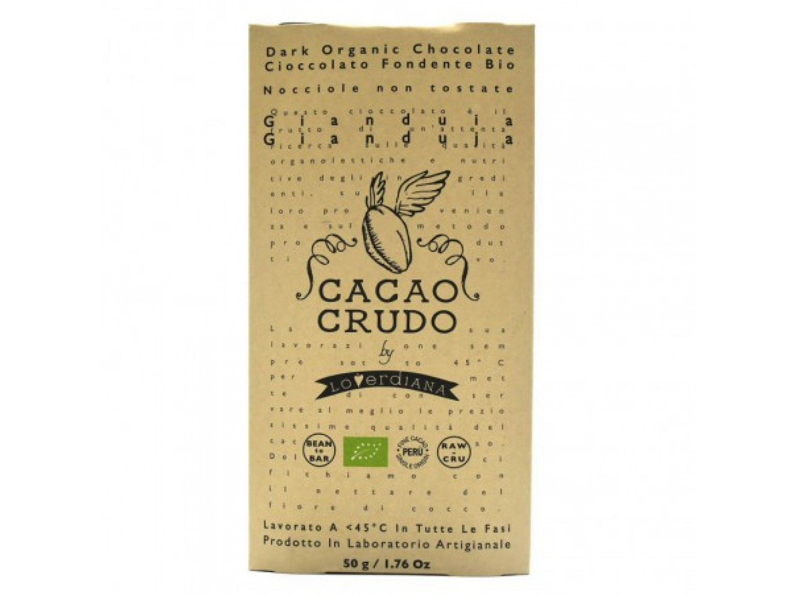 Cacao Crudo Raw Gianduja gorzka czekolada, 50 g