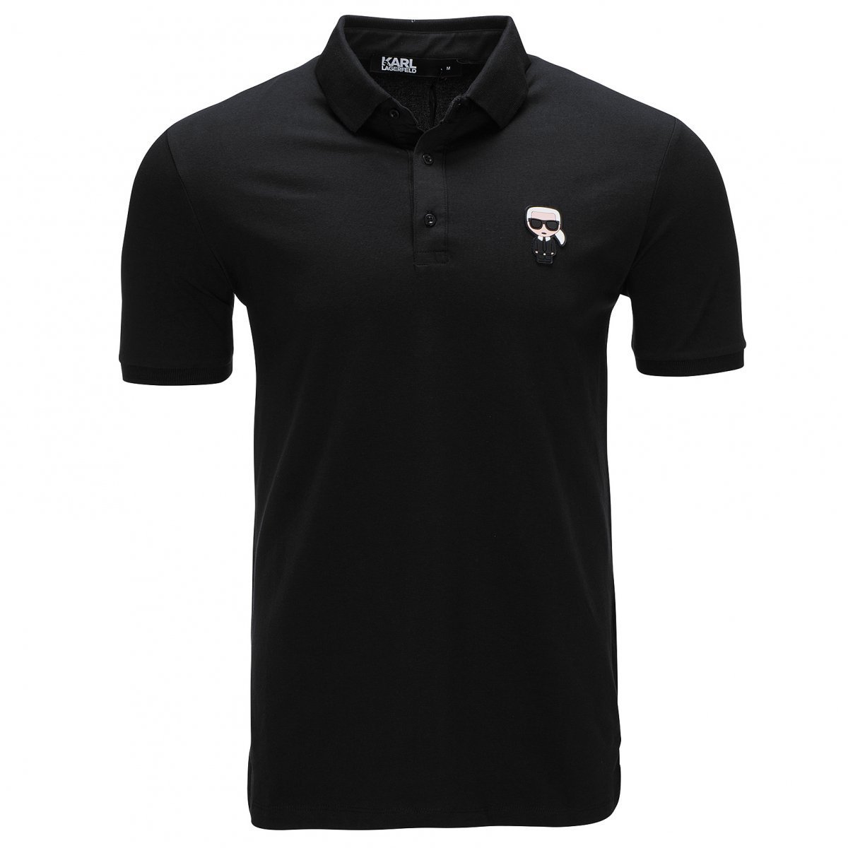 Karl Lagerfeld koszulka polo męska czarna klasyczna 745022-500221 2XL