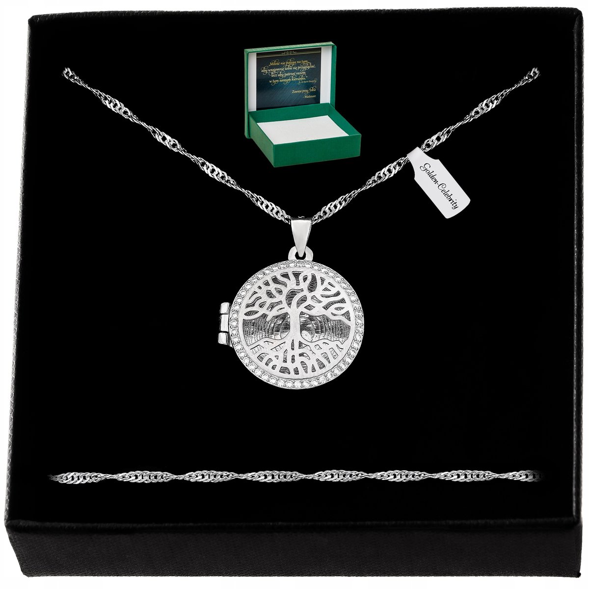 Naszyjnik Srebrny Drzewko Szczęscia 925 Sekretnik