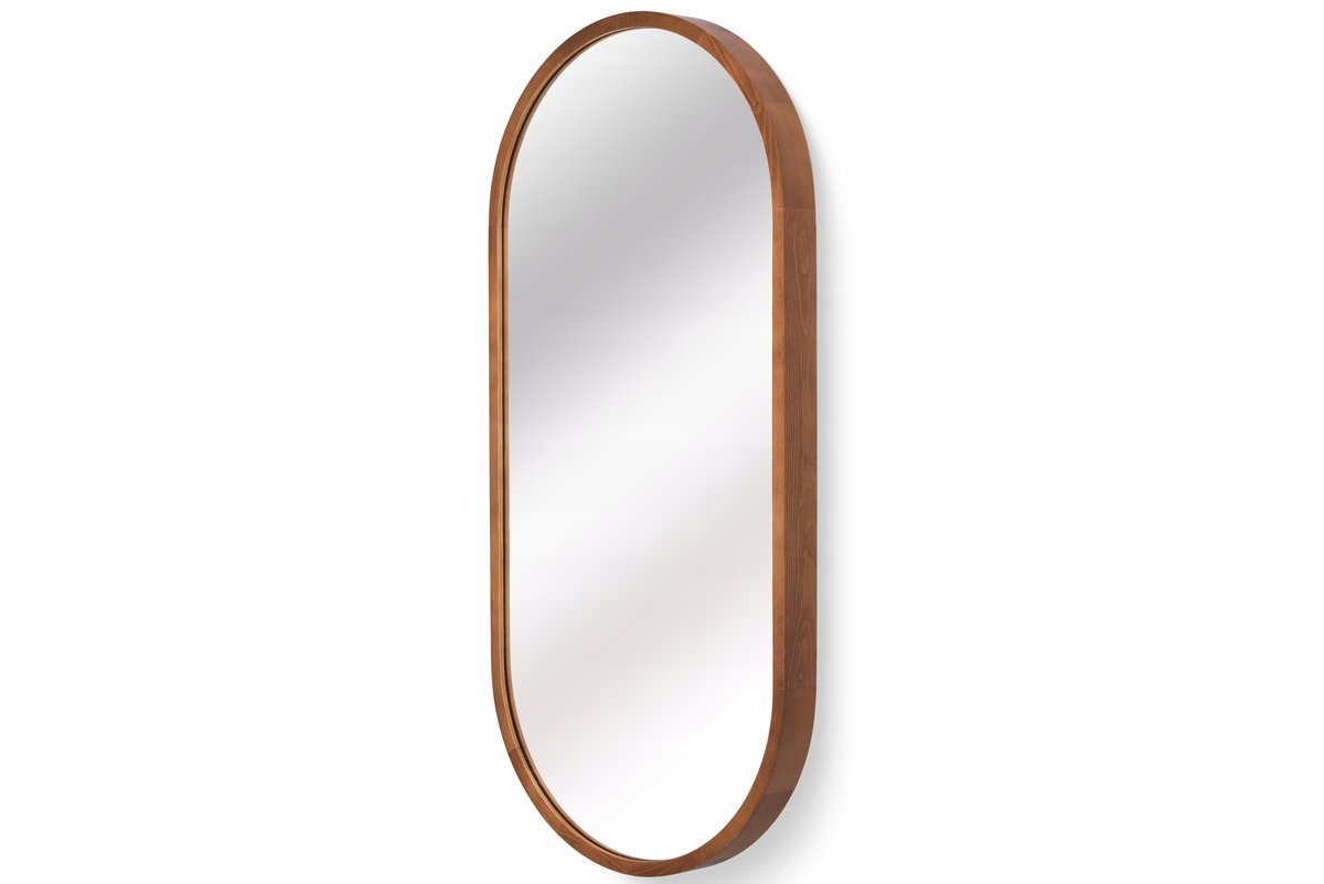 Lustro łazienkowe ścienne LEJA owalne drewniane RUSTIKAL 80x48 STYLOWE