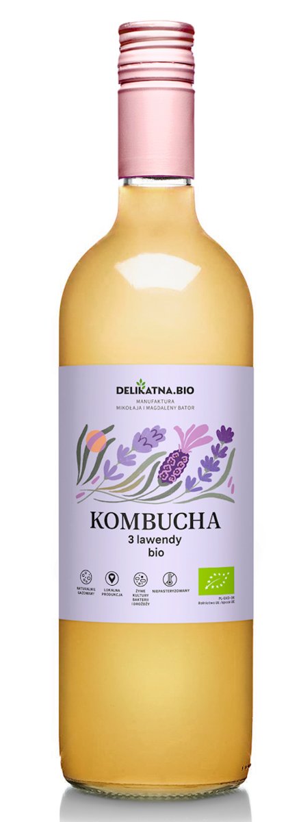 KOMBUCHA 3 LAWENDY BIO 750 ml - DELIKATNA (ZAKWASOWNIA)
