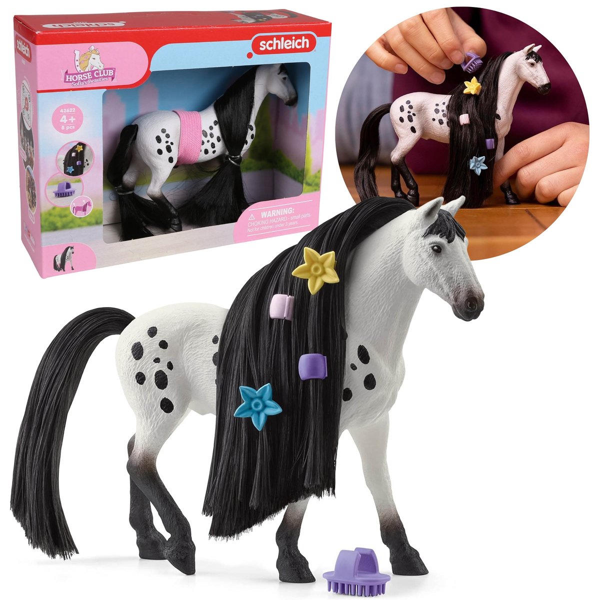 SLH42622 Schleich Horse Club - Piękny ogier rasy knabstrupper do stylizacji 4+