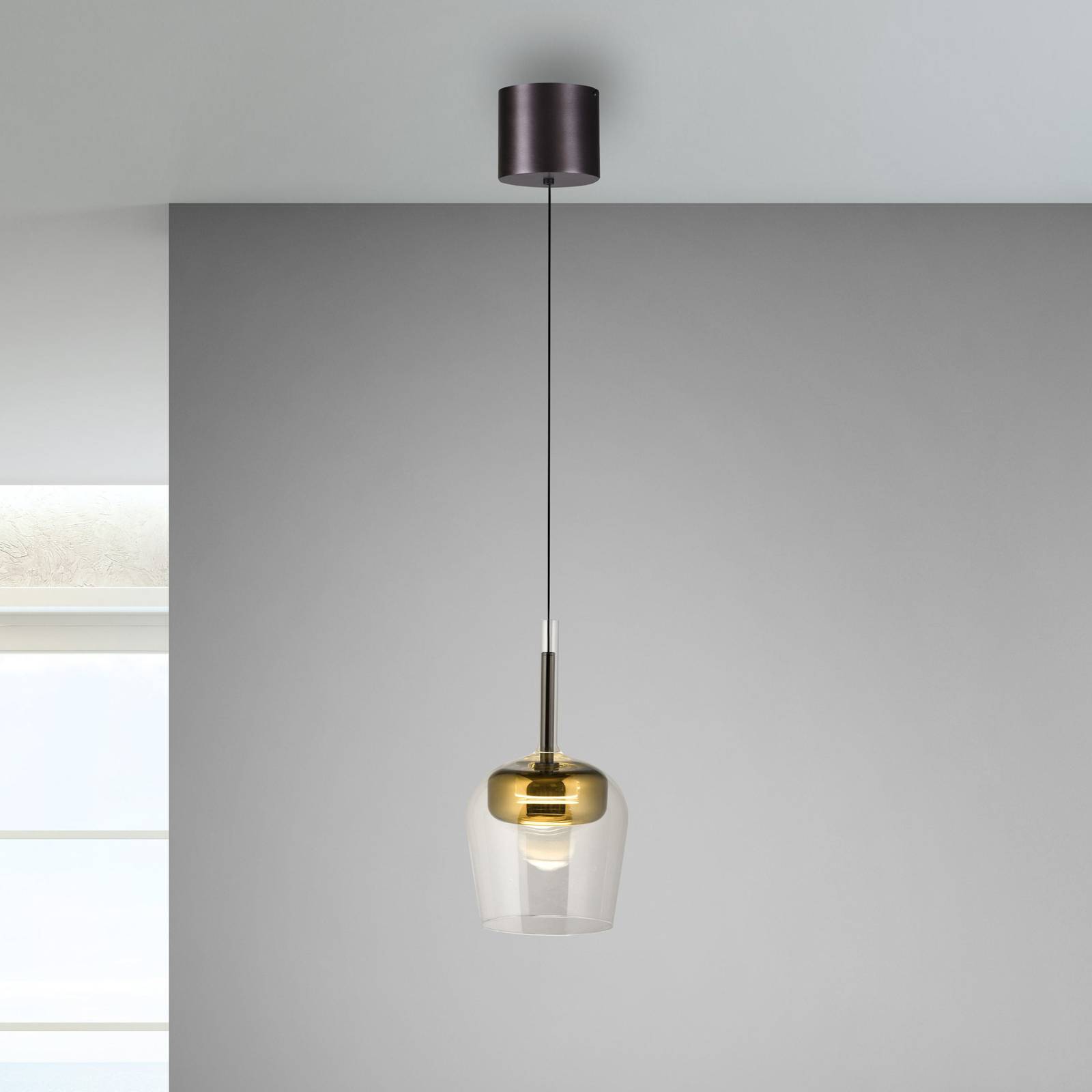 Q-Smart-Home Paul Neuhaus Smart LED żyrandol Q-Kon w kolorze złotym Ø 21 cm