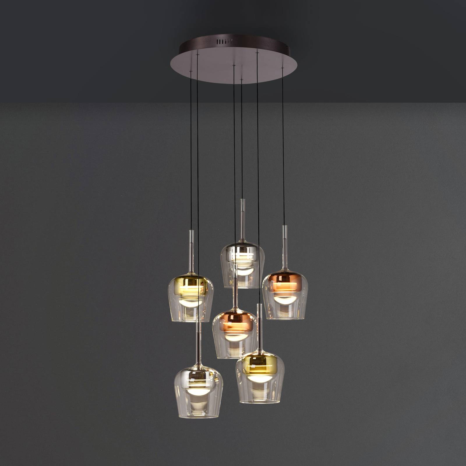 Q-Smart-Home Paul Neuhaus Smart LED lampa żyrandol Q-Kon multicolor 6-punktowa