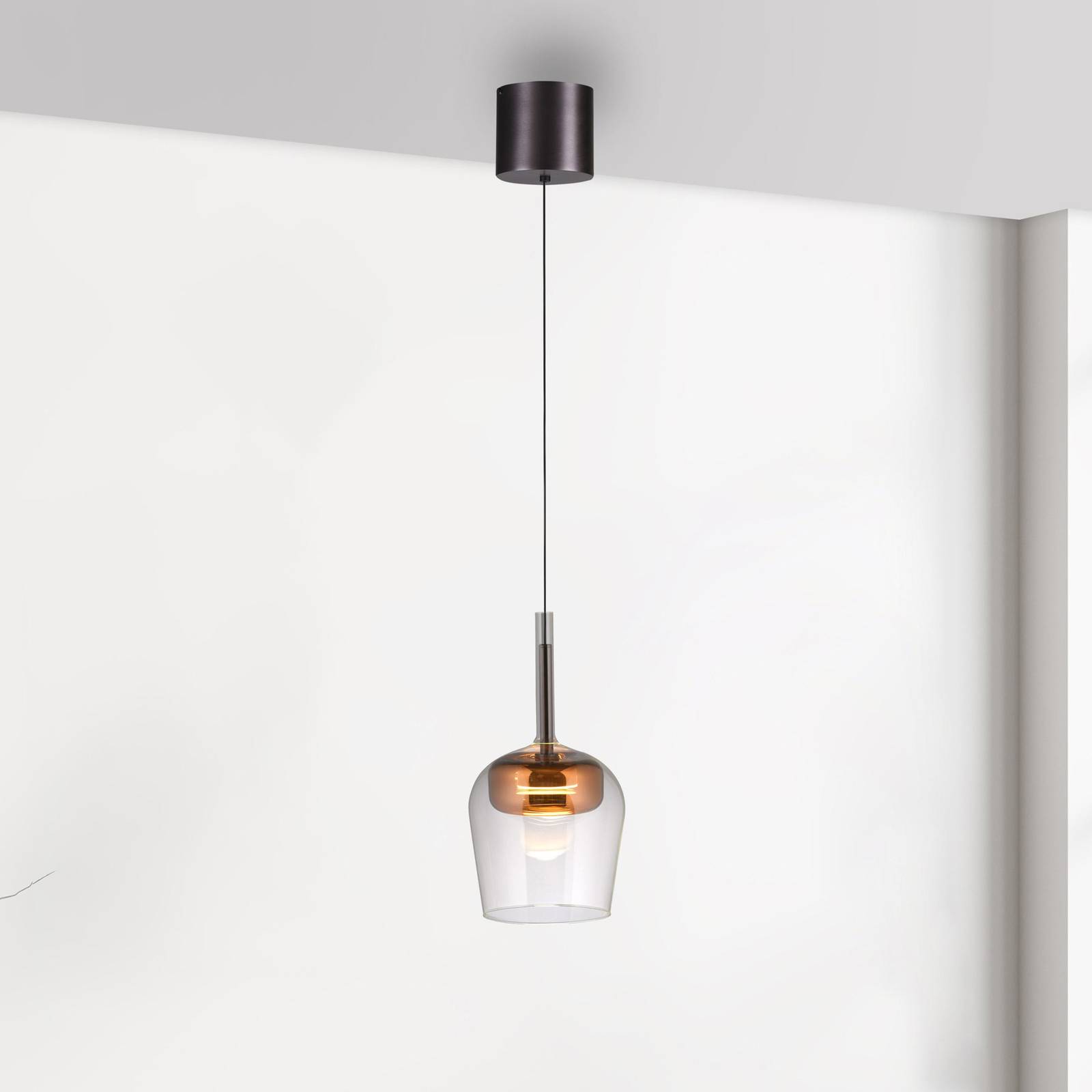 Q-Smart-Home Paul Neuhaus Smart LED lampa wisząca Q-Kon kolor miedziany Ø 21 cm