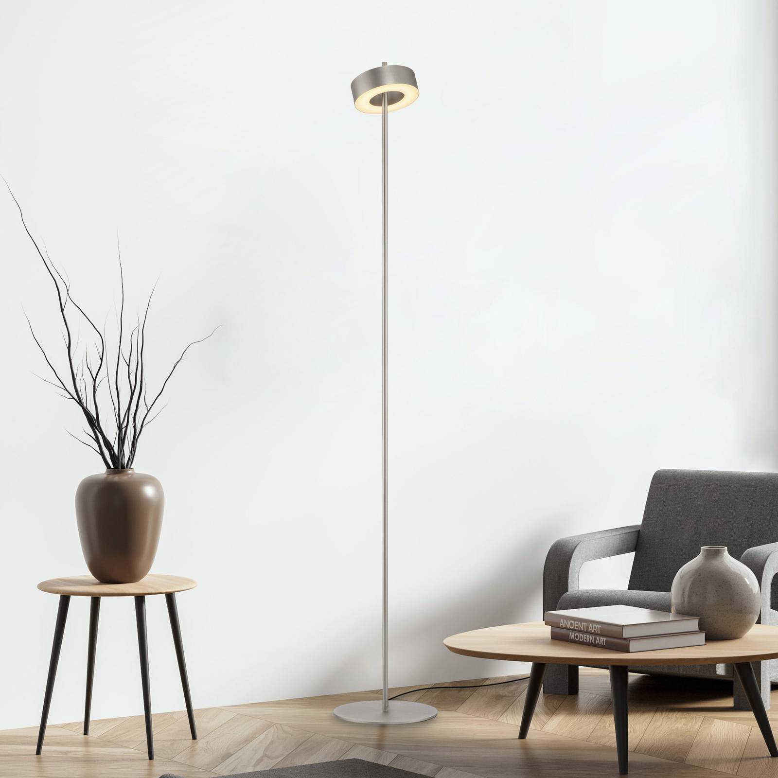 Q-Smart-Home Paul Neuhaus Lampa stojąca LED Q-Rotate aluminium 140 cm