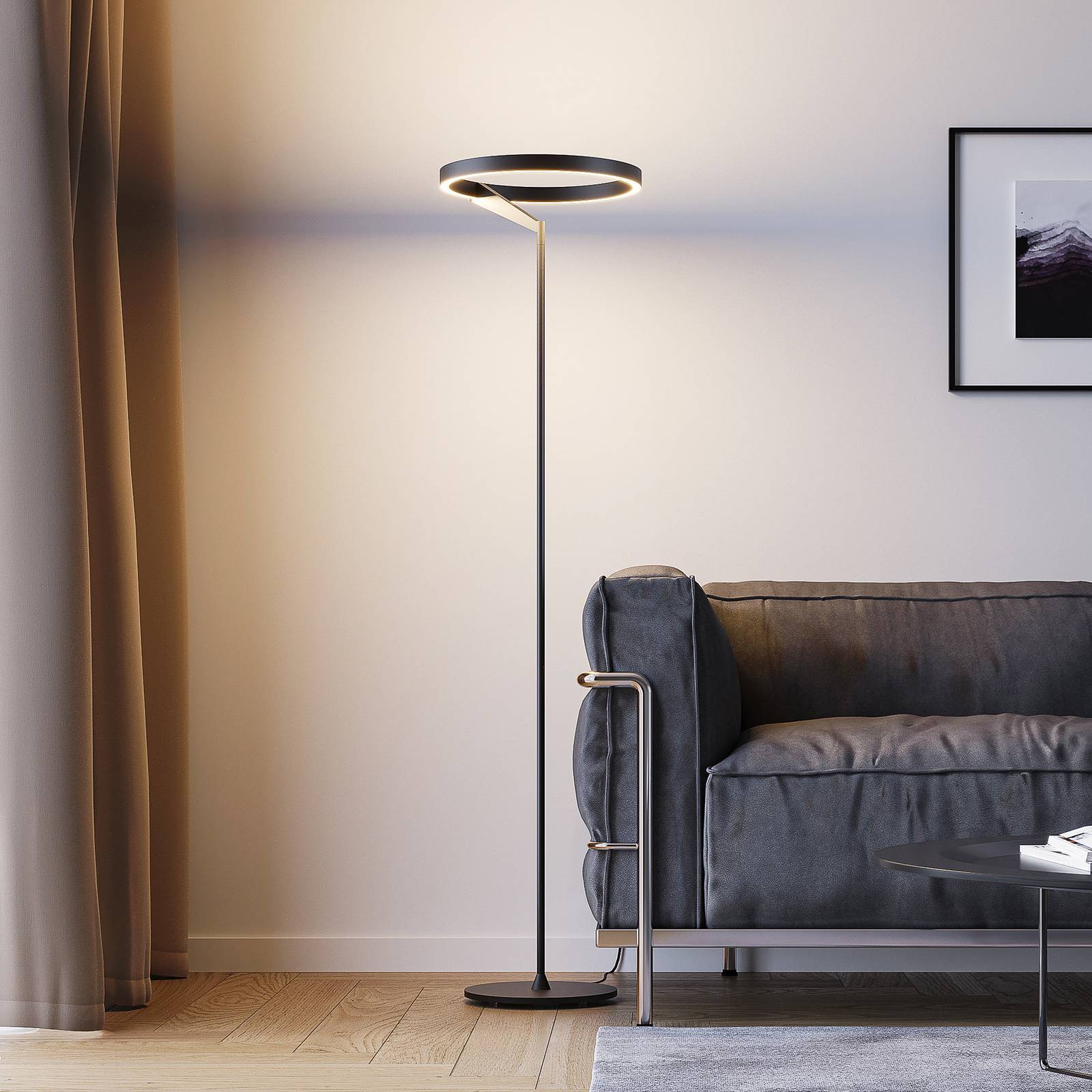 Lampa stojąca LED Molto Luce Melli F, czarny, aluminium, wysokość 168 cm