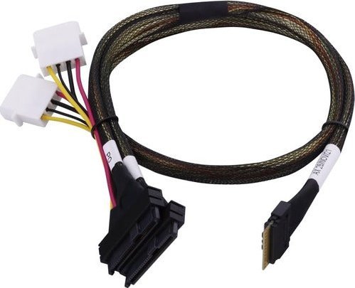 Microchip SFF 8654 - SFF 8639, 0.8m, Czarny 2305200-R