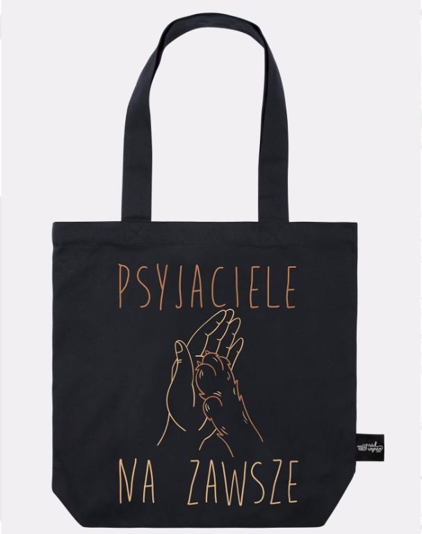 PSYJACIELE NA ZAWSZE / torba bawełniana / czarna