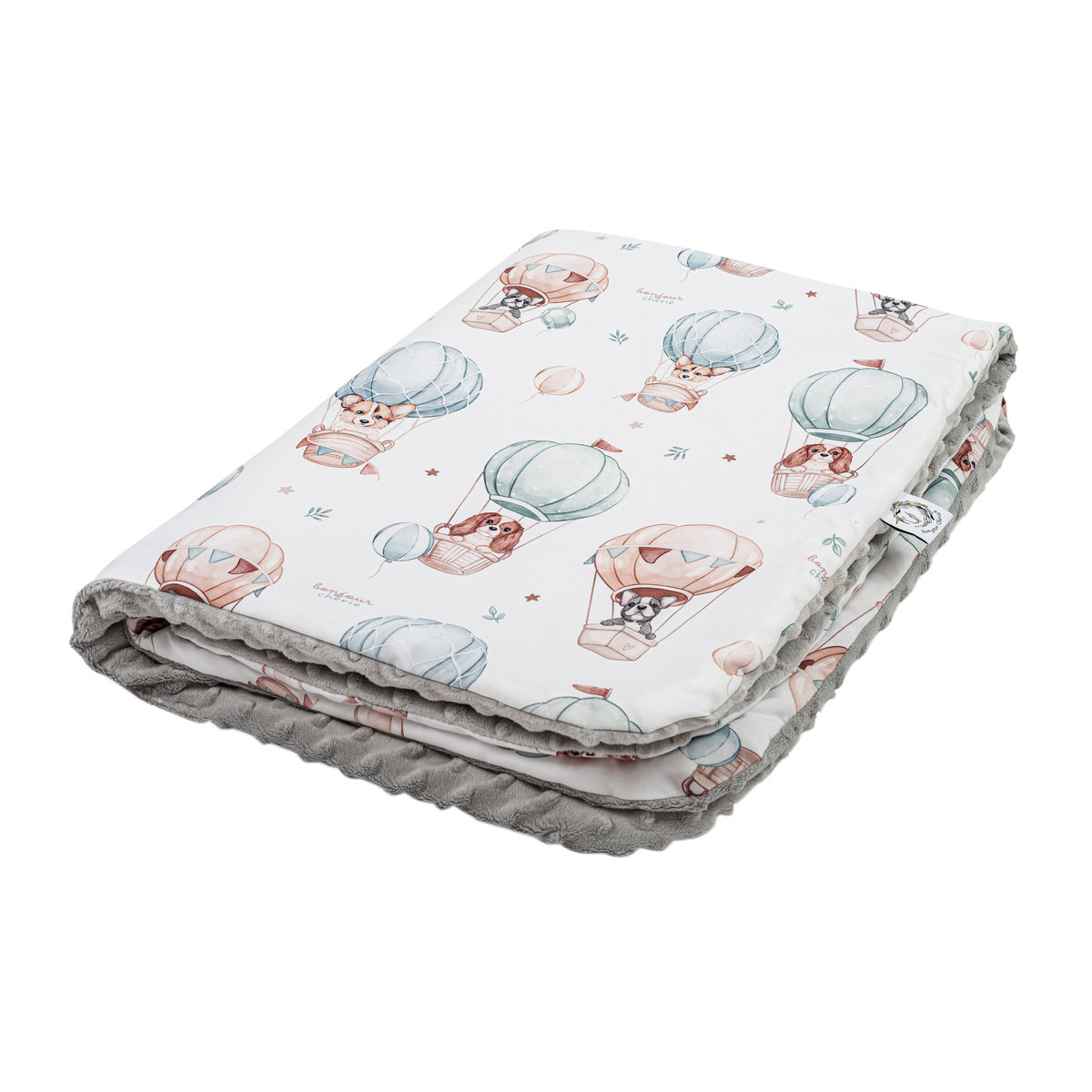 Kocyk Średniaka dwustronny minky/bawełna 75x100 Pieski
