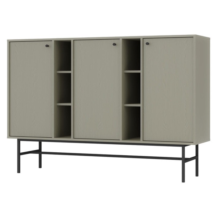 Komoda TOKYO 3 3F Typ 823 Eukaliptus Czarny stelaż