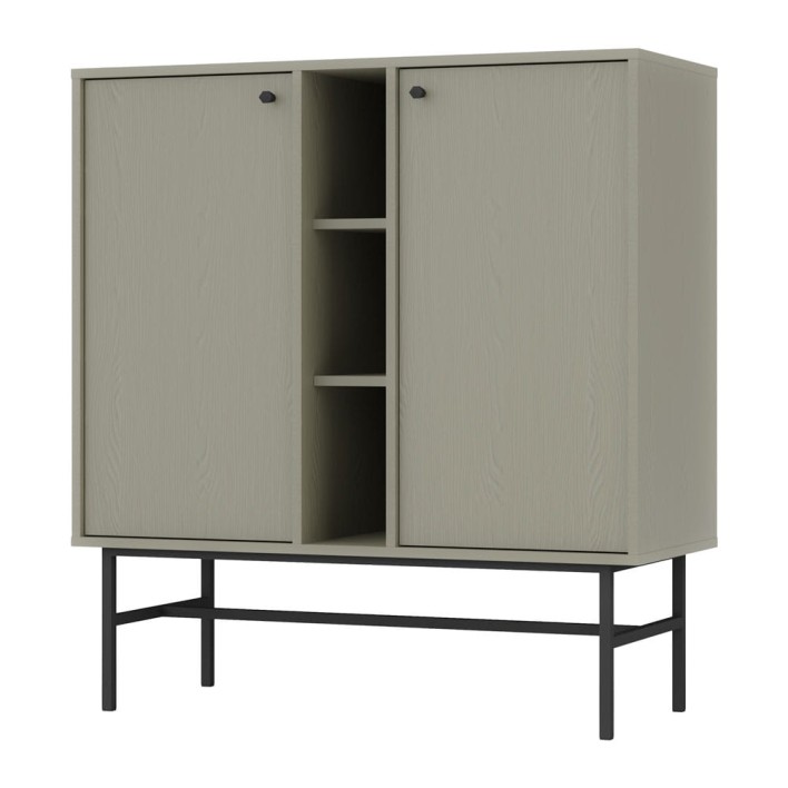 Komoda TOKYO 3 2F Typ 822 Eukaliptus Czarny stelaż