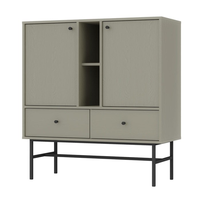 Komoda TOKYO 3 2F2S Typ 825 Eukaliptus Czarny stelaż