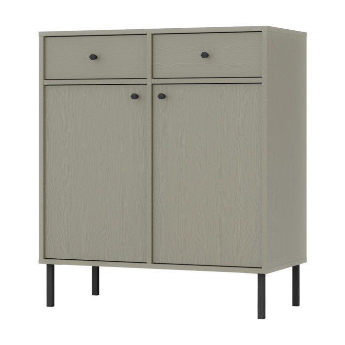 Komoda TOKYO 2 2F2S Typ 826 Eukaliptus Czarne nogi proste